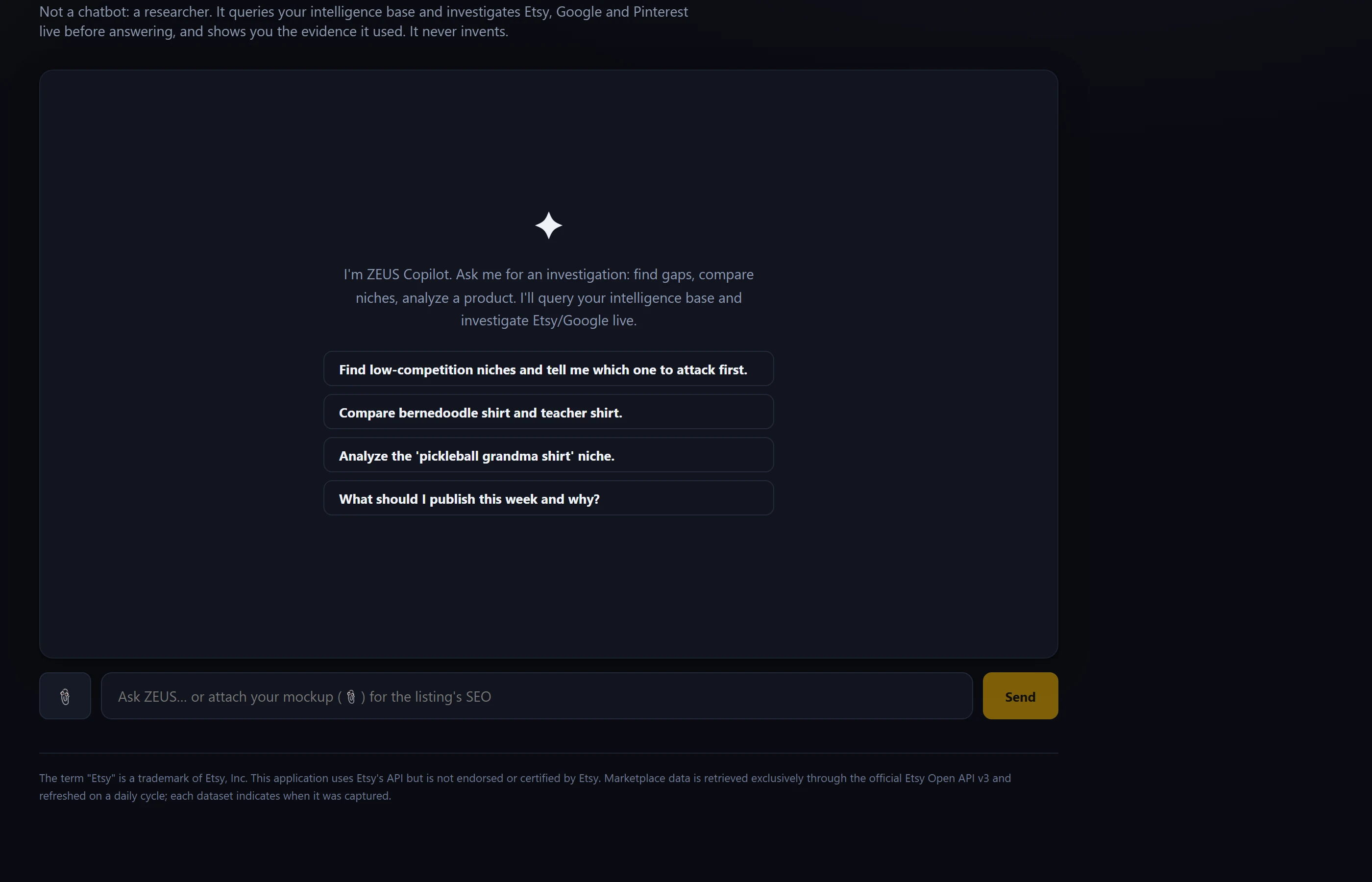 ZEUS AI Copilot, a research agent that cites its evidence